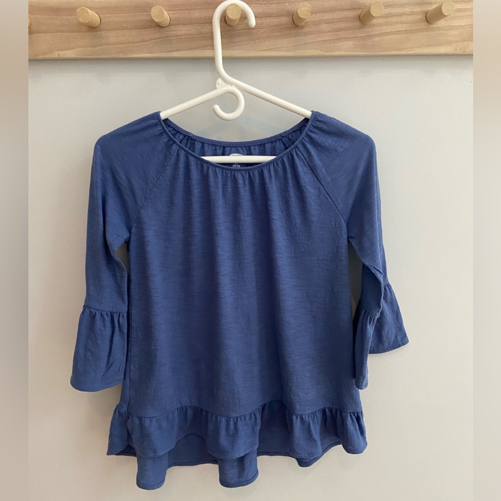 Old Navy blue Flowy Long Sleeved Shirt in Girls Size 10 / 12 (Big Kids) (Large)